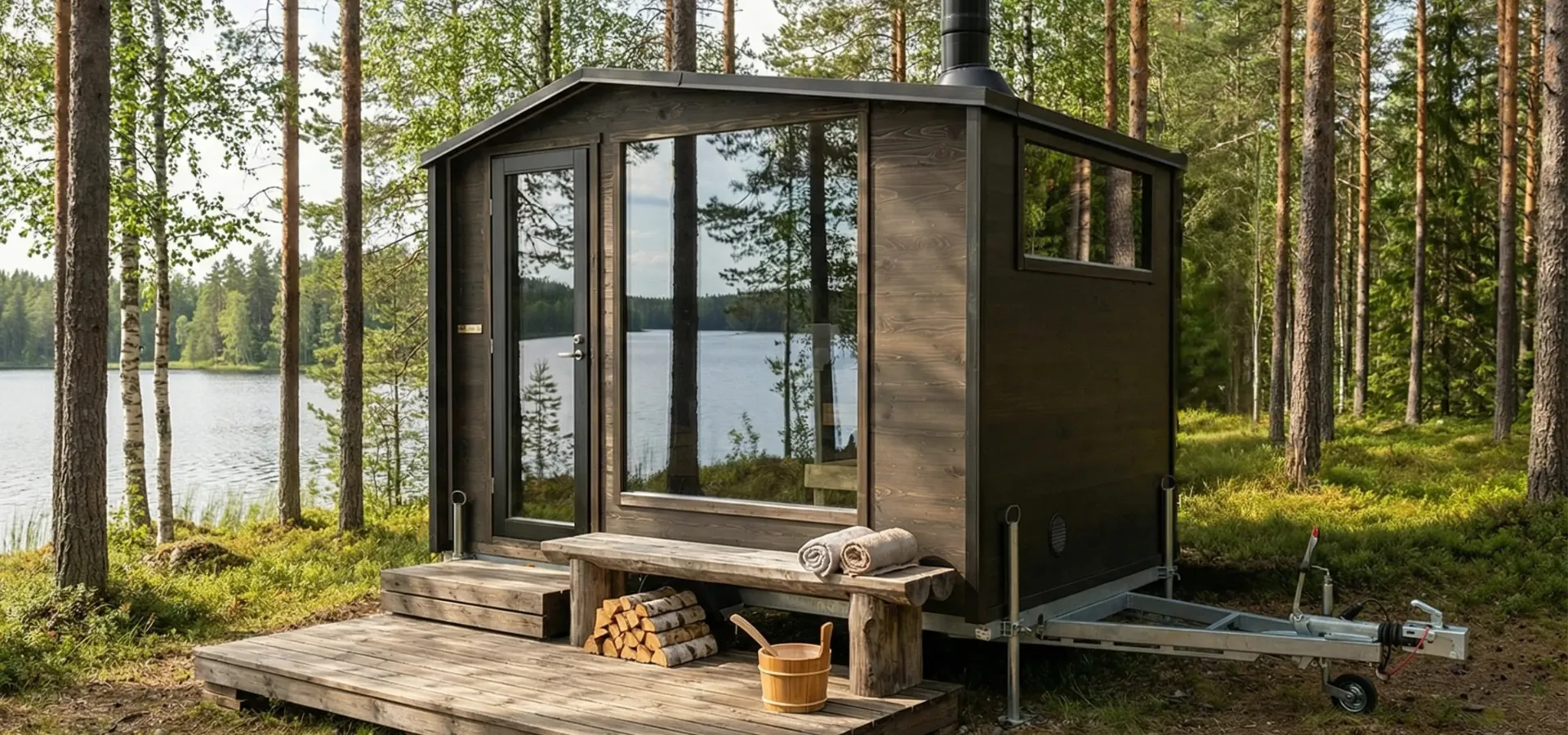 Lapelland Vaunusauna M on helpoin tapa toteuttaa unelma pihasaunasta ilman rakennustöitä